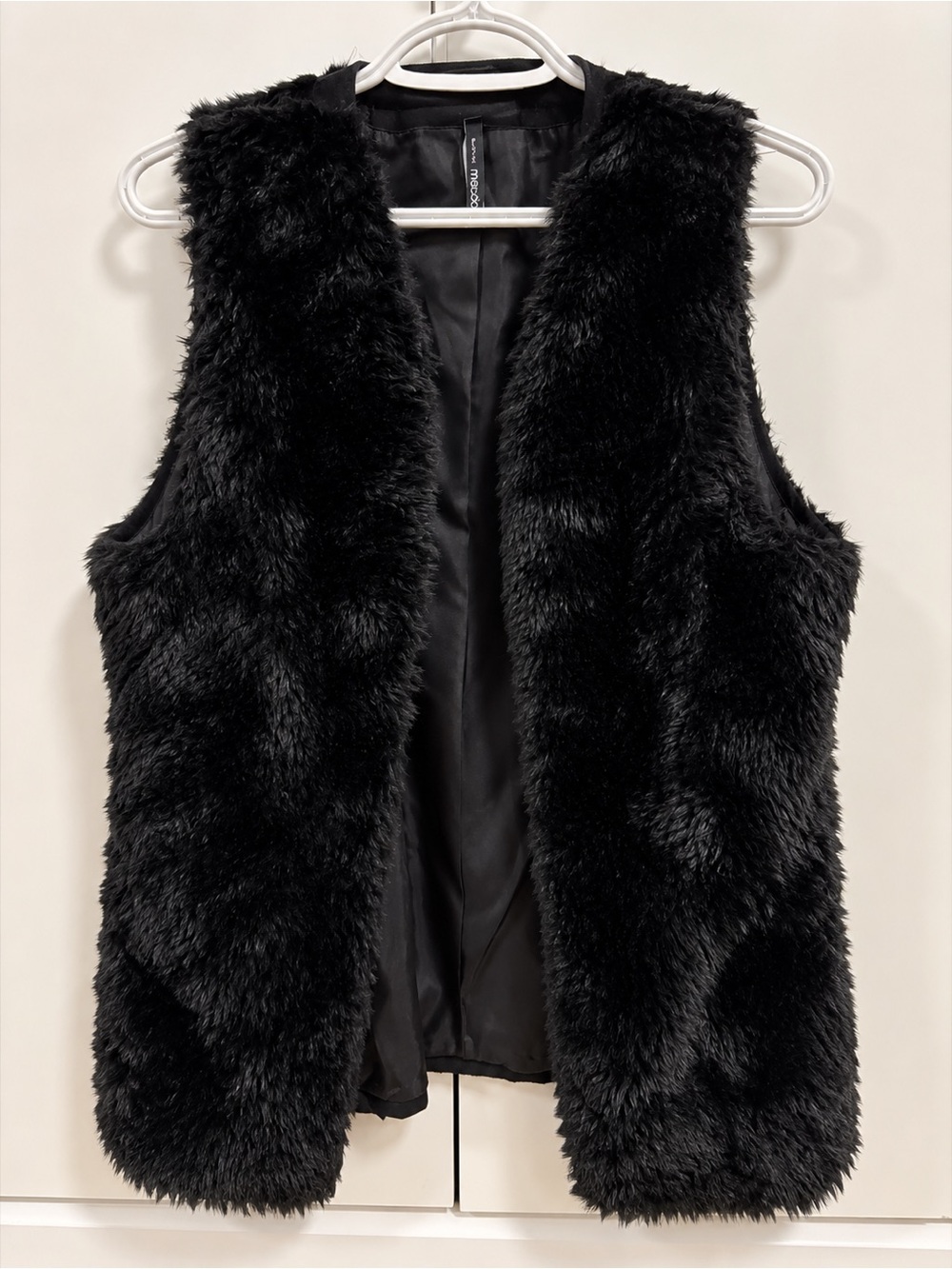 M.STUDIO Black Faux Fur Vest